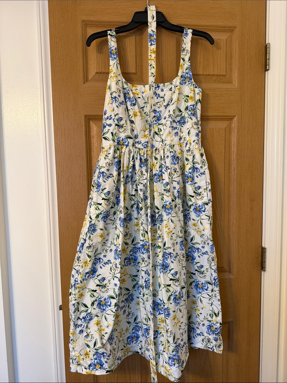 Floral Midi Sundress in Blue & Yellow